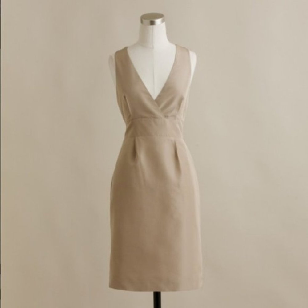 J. Crew Alisanne Dress in Silk Taffeta - Natural 0 - Picture 6 of 9